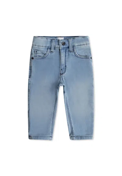 Hugo Boss Denim Jeans For Baby Boy With Logo In Blue