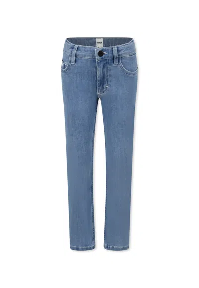 Hugo Boss Kids' Denim Jeans For Boy With Logo