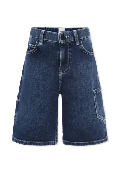 Hugo Boss Kids' Denim Jeans For Boy With Logo In Blue