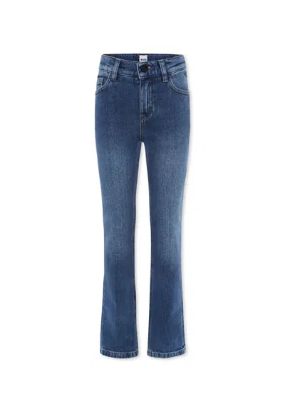 Hugo Boss Kids' Denim Jeans For Boy With Logo In Blue
