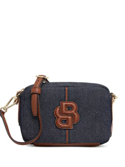 Hugo Boss Denim Logo-plaque Cross Body Bag In Blue