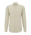 Hugo Boss Denim Shirt In Beige