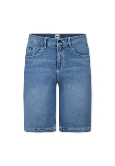 Hugo Boss Kids' Denim Shorts For Boy With Logo