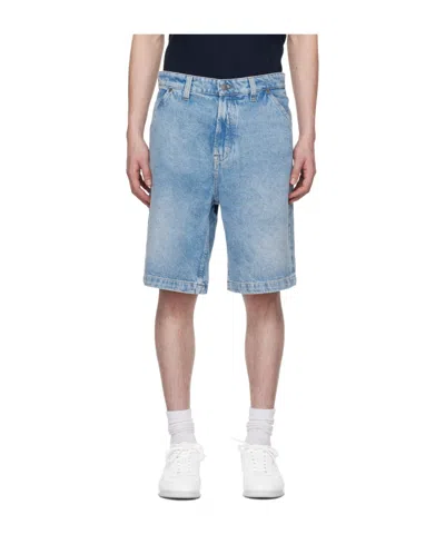 Hugo Boss Denim Shorts With Belt Loops In Blue
