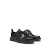 Hugo Boss Derby Shoes In Brush-off Leather In Black