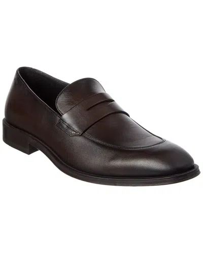 Hugo Boss Derrek Leather Loafer In Brown