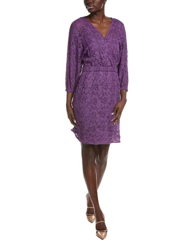 Hugo Boss Macram-lace Dress With Elasticated Waistband In Light Purple