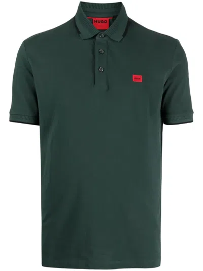 Hugo Boss Deserino 232 Cotton-pique Polo Shirt In Green