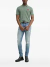 Hugo Boss Desero Logo-patch Polo Shirt In Green