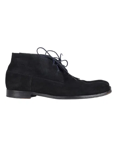 Hugo Boss Desert Lace-up Ankle Boots In Black Suede