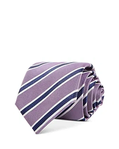 Hugo Boss Diagonal Stripe Silk Classic Tie In Purple