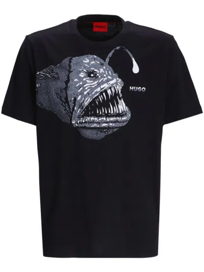 Hugo Boss Dibeach "black" T-shirt In 001 Black