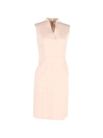Pre-owned Hugo Boss Difena V-neck Sheath Mini Dress In Pink