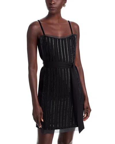 Hugo Boss Boss Digada Beaded Sleeveless Minidress In Black