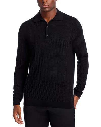 Hugo Boss Diluigi Polo Sweater In Black