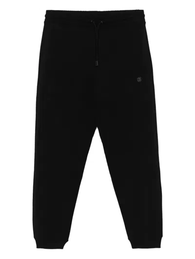 Hugo Boss Dimacs Logo-plaque Drawstring Track Pants In Black