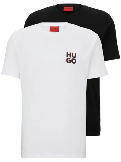Hugo Boss Dimento Cotton T-shirt (pack Of Two) In Black