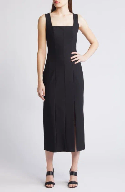 Hugo Boss Dineza Midi Sheath Dress In Black