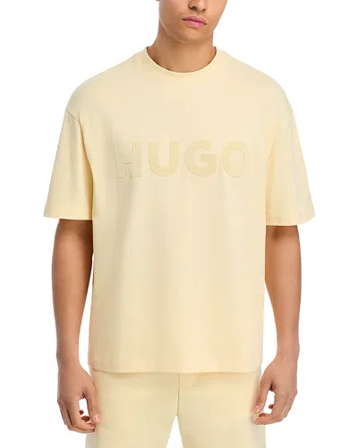 Hugo Boss Dinkee Oversized Logo Tee In Yellow