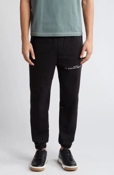 Hugo Boss Dirabelo Embroidered Logo Drawstring Pants In Black