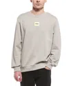 Hugo Boss Logo-patch Cotton Sweatshirt In Neutral