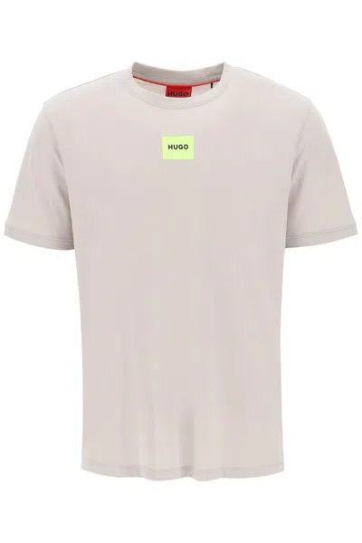 Hugo Boss Diragolino Logo T-shirt In Light Pastel Grey