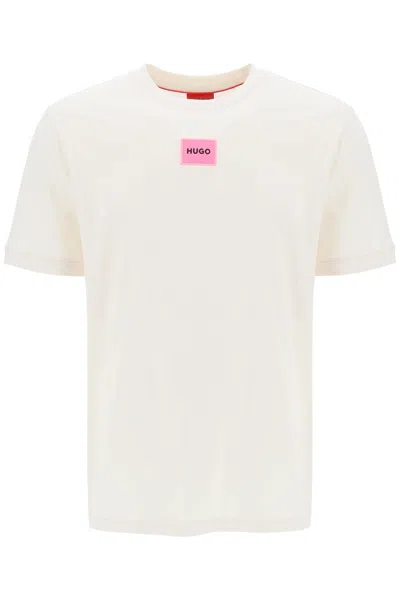 Hugo Boss Diragolino Logo T-shirt In Open White