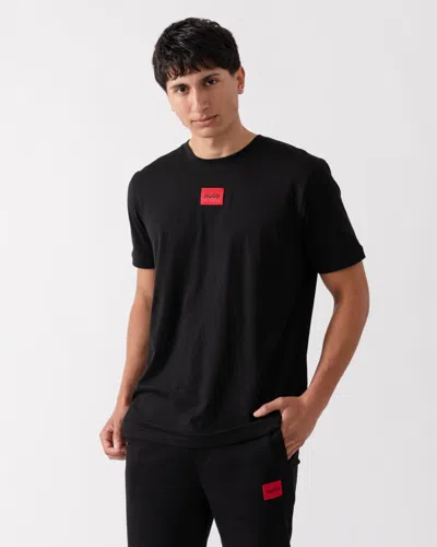 Hugo Boss - Cotton Jersey Crew Neck T Shirt With Logo Badge - Black