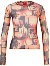 Hugo Boss Diralina Graphic-print Top In Multicolour