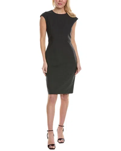 Hugo Boss Dironah Wool-blend Sheath Dress In Grey