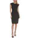 Hugo Boss Dironah Wool-blend Sheath Dress In Grey