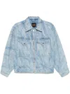 Hugo Boss Distressed Denim Jacket In Blue