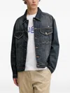 Hugo Boss Distressed Denim Jacket In Blue