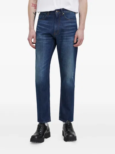 Hugo Boss Distressed Denim Jeans In Blue