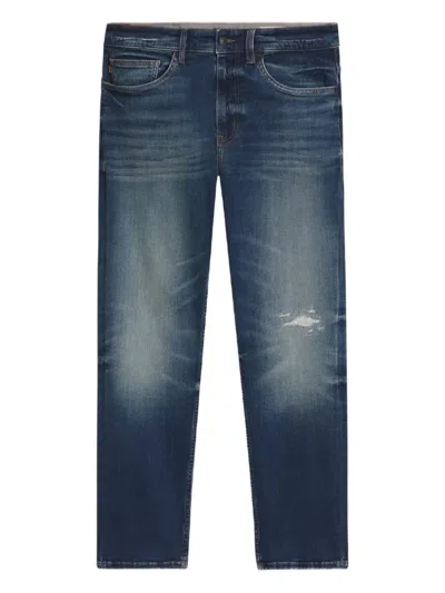 Hugo Boss Distressed Detail Jeans In Blue