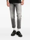 Hugo Boss Distressed-effect Jeans In Gray
