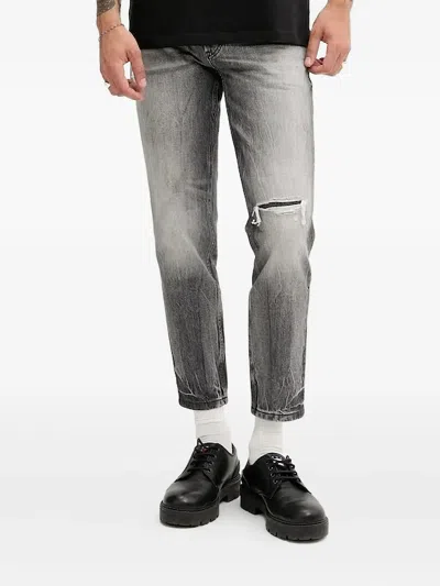 Hugo Boss Distressed-effect Jeans In Gray