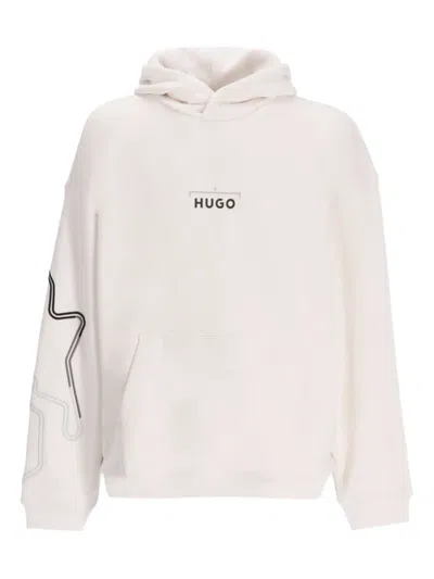 Hugo Boss Doad Hoodie Mit Grafischem Print In Weiss