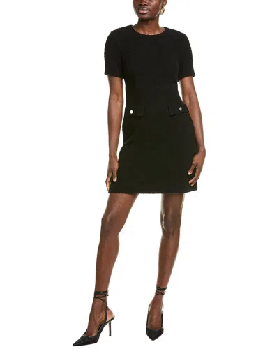 Hugo Boss Docanah Wool-blend Sheath Dress In Black