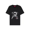 Hugo Boss Dog-artwork T-shirt In Cotton Jersey In Black