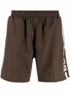 Hugo Boss Logo-print Swim Shorts In 254 Brown