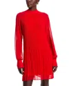 Hugo Boss Boss Dolumi Long Sleeve Shift Dress In Goji Berry