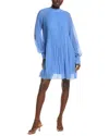 Hugo Boss Boss Dolumi Long Sleeve Shift Dress In Blue