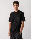 Hugo Boss Interlock-cotton T-shirt With Contrast Pocket In Black
