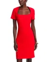 Hugo Boss Domingana Square Neck Sheath Dress In Goji Berry