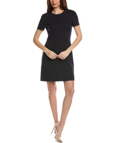 Hugo Boss Donalara Wool-blend Sheath Dress In Blue