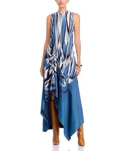 Hugo Boss Donaria Asymmetric Dress In Blue