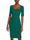 Hugo Boss Doneba Bodycon Square Neck Dress In Green