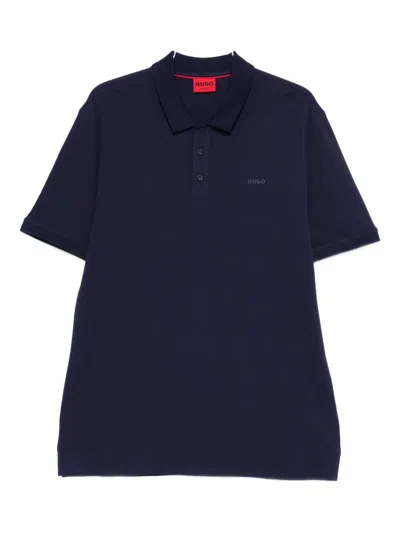 Hugo Boss Donos Logo-detail Polo Shirt In Blue