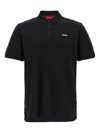 Hugo Boss Cotton-piqu Polo Shirt With Logo Print In Dark Blue